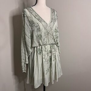 ASOS NWT Flowy Mini Dress, Size 0 - Beaded embellishment in 20’s inspired boho